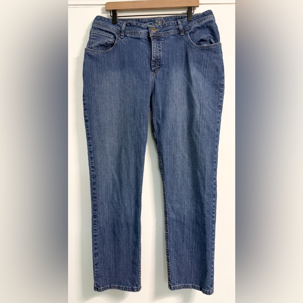 Riders by Lee Women’s 18W Straight Leg Stretch Jeans Medium Wash